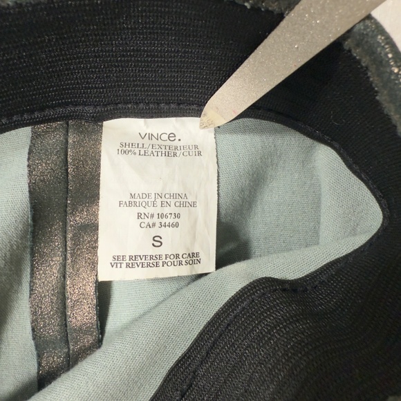 Vince Women’s Elastic Waistband Metallic Suede Ankle Leggings Green Size Small - Picture 11 of 14